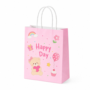 Custom Printed Logo Eco-friendly Colorful Kraft Paper Shopping <b>Bag</b> with Twisted Handle for Gift Package - Product Image 3