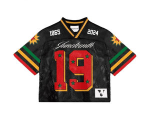 Maillot de football américain personnalisé 100% Polyester recadrée col en V maille sublimation ensemble de vêtements de sport - Product Image 5