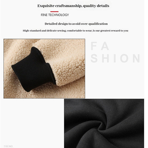 เสื้อฮู้ดสวมหัวทรงครอปผ้าฝ้ายสำหรับผู้ชายทรงพอดีตัวปกติสำหรับฤดูหนาวโลโก้ตามสั่งสีพื้นย้อมสี - Product Image 5