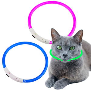 Collare per Animali Domestici LED Ricaricabile USB, Materiale TPU Silicone di Lusso, Motivo Animalier Riflettente per Gatti e Cani, Taglia M - Product Image 2