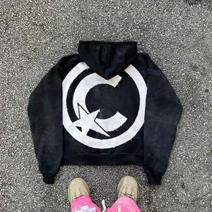 500gsm logotipo personalizado para hombre lavado con ácido sol se desvaneció parches desgastados sudaderas con capucha apliques bordados de gran tamaño Boxy Zip up Sudadera con capucha para hombres - Product Image 4