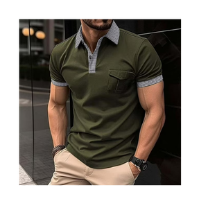 Nuevo 2025 High Business 3D Print Flip Collar Business Hombres de manga corta POLO - Product Image 5