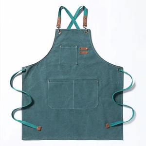 Custom Reusable <b>Waxed</b> <b>Canvas</b> Bib Apron Waterproof Sleeveless Design - Product Image 2