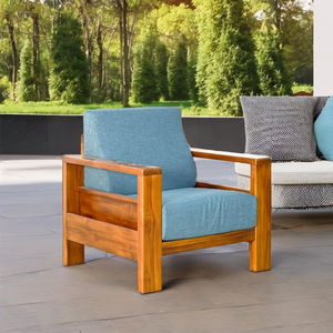 Classic Simple Style Teak Wood Frame <b>Single</b> Lounge <b>Armchair</b> From Sofa Set Furniture Sofa for Living Room - Product Image 6