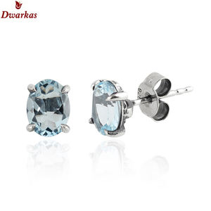 ต่างหูดีไซน์คลาสสิกล่าสุด925เงินสเตอร์ลิงต่างหูพลอยบุษราคัมสีขาวรูปทรงไม่สม่ำเสมอต่างหูของขวัญแต่งงาน - Product Image 4