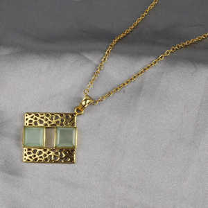 Aqua Chalcedony Fine <b>Choker</b> Necklace <b>Gold</b> Plated - Product Image 6