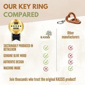 Personalized Olive Wood Connected Hearts Keychain 5 cm Custom Engraved <b>Couple</b> Key <b>Ring</b> Handmade in Bethlehem - Product Image 4