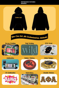 Sudadera con capucha unisex con gráficos llamativos y bordes deshilachados - Product Image 4