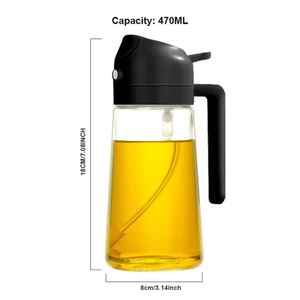 Transparent <b>Plastic</b> Reusable Eco-Friendly Oil <b>Spray</b> <b>Bottle</b> with Handle & Straw Leak Proof Kitchen Oil Pourer - Product Image 3