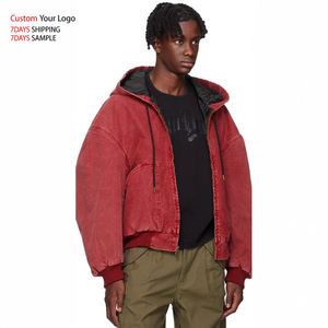 Sudaderas con capucha personalizadas con estampado y bordado, estilo streetwear de invierno, lavado ácido, 100% algodón, efecto desgastado por el sol, con cremallera, de peso pesado, vintage, corte holgado para hombre - Product Image 3