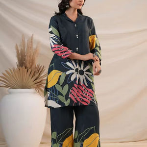 เซ็ตเสื้อคอปกและกางเกงผ้ายาวสำหรับฤดูใบไม้ร่วง - Product Image 1