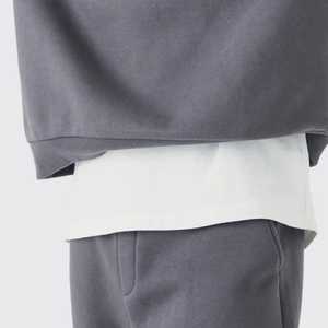 Ensemble de survêtement respirant en polaire, à capuche, uni, longueur genou, manches longues, 100 % coton, taille élastique, coupe classique - Product Image 5