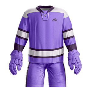 Uniforme de hockey sur glace 100% Polyester vêtements de sport maillot d'équipe uniforme de hockey sur glace uniforme de hockey sur glace de qualité supérieure - Product Image 4