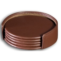 Nouvel ensemble de sous-verres vintage en cuir PU écologique, lot de 6, prix de gros, élégant, antidérapant, imperméable et durable pour boissons et café