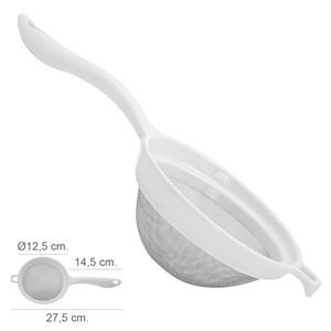 Scolapasta in Acciaio Inossidabile, Diametro 12,5 cm, con Manico in Plastica - Product Image 1