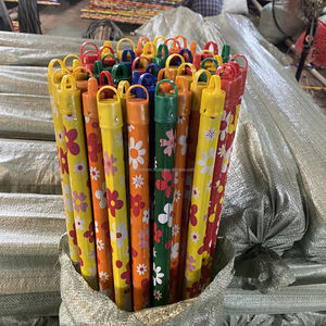 Mango de Escoba de Madera de Eucalipto al por Mayor, Recubierto con Patrón de Flores de PVC - Product Image 1