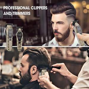 Kit de démarrage professionnel sans fil pour barbier avec lame en T, kit de coupe et de toilettage des cheveux IPX7 pour hommes, tondeuse à barbe, tondeuse à cheveux pour hommes - Product Image 4