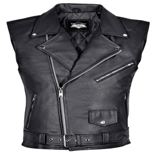 Chaleco de moto de cuero clásico estilo Club para mujer de alta calidad Producto de cuero Premium - Product Image 1