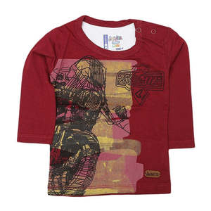 T-shirt à manches longues pour nouveau-nés garçons - Bordeaux - Product Image 1
