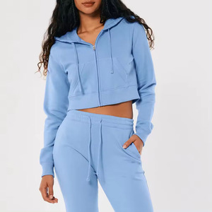 Sudadera con capucha corta de forro polar con cremallera, manga larga, deportiva, para entrenamiento, tipo jersey, de invierno, 100% algodón, para hombre - Product Image 3