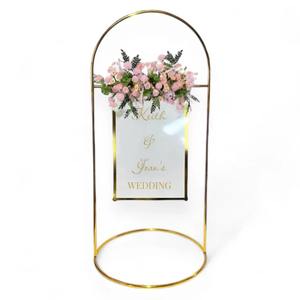 Soporte de bienvenida de metal de color dorado de alta calidad para bodas al aire libre y colocación de letreros de fiesta - Product Image 3