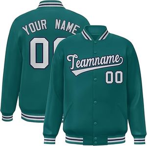 Chaqueta Bomber Letterman de béisbol personalizada al por mayor para hombres, chaquetas universitarias con número y nombre, material de tela con capucha - Product Image 1