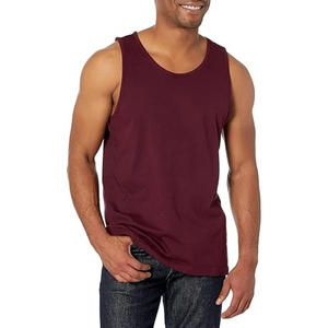 Camiseta sin mangas, holgada, de secado rápido, transpirable, de algodón/poliéster suave, deportiva, con logo personalizado, para gimnasio, deportes, verano, hombre. - Product Image 1