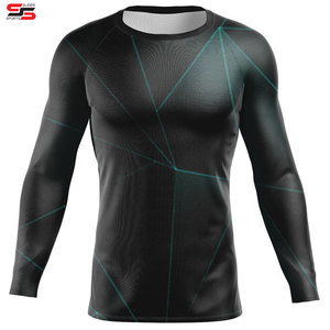 Sublimación Impreso Spandex Bjj Quick Dry Hombres Camisa de compresión Top Manga larga Deportes Baselayer Running Dry Rash Guard - Product Image 5