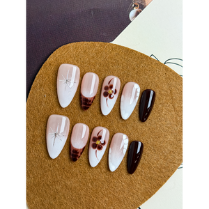 Autocollant pour ongles Wine Blossom Press on Nail Art, élégant, pour femmes - Product Image 4