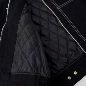 Chaqueta de Trabajo Moderna para Hombre, Estilo Holgado, Color Sólido, Chaqueta de Invierno con Cremallera, Chaqueta de Lona Bordada para Exteriores - Product Image 3