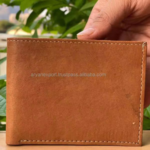 Cartera de cuero genuino para hombre con tarjetero, monedero corto, carteras con cremallera, carteras estándar informales para hombre - Product Image 1