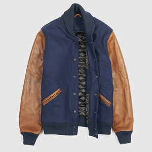 2025 sur mesure hommes hiver varsité veste haute qualité toile col montant avant nouvelle mode en gros blanc Letterman veste - Product Image 1