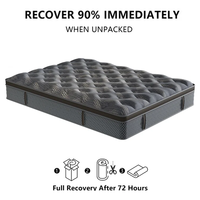 Matelas à ressorts ensachés de luxe pour hôtel, compressé et enroulable, fermeté extra douce, 30 cm, anti-acariens, hypoallergénique