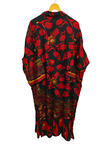Ropa de verano Albornoz Seda Sari Kimono Vintage Sari Robe Suave Playa Fiesta Vestido Indio Hecho a mano Seda Kimono - Product Image 3