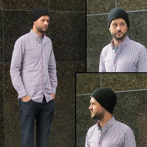 หมวกบีนนี่ฤดูหนาวหมวกกันหนาวสีอะคริลิคผ้าใยกันน้ำพิมพ์ลายป้องกัน EMF ผ้าฝ้าย - Product Image 4