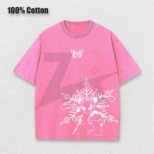 Anime Demon Slayer Oem Print Washed 100% Cotton Woven T-shirt Retro Harajuku Style Unisex Short Sleeve Pullover Hommes Femmes Casual - Product Image 3