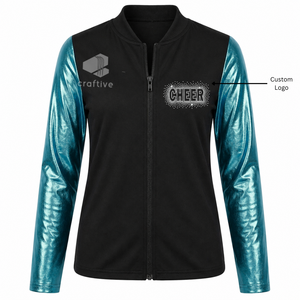 Personalized Cheerleader Warm-Up <b>Jacket</b> Custom Bling <b>Rhinestone</b> Embroidered Team Spirit <b>Jacket</b> For Cheer Girls - Product Image 5