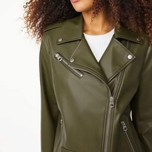 Veste en cuir en toile véritable de haute qualité, légère et de mode, pour femmes, en moto, respirante, personnalisable, vente en gros - Product Image 5
