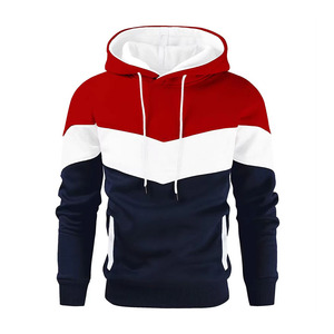 Ropa deportiva, diseño premium, sudadera con capucha de bloque de color, diseño de Chevron, sudaderas con capucha en blanco personalizadas para hombres - Product Image 3