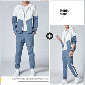 Ensemble coupe-vent deux pièces pour hommes avec ajustement confortable et poches sécurisées Streetwear Windbreaker Suit - Product Image 6