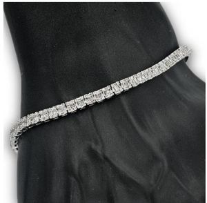 Pulsera de tenis de moissanita de Plata de Ley 925, pulsera de diamantes de lujo para hombre, joyería ostentosa de hip hop, regalo certificado GRA para él - Product Image 2