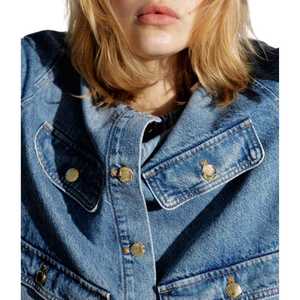 New <b>Women's</b> Cotton Denim Blue Oversized Long Styling Denim <b>Jackets</b> <b>Women's</b> Jean <b>Jacket</b> Wholesale Denim <b>Jacket</b> <b>Women</b> Casual Coats - Product Image 3