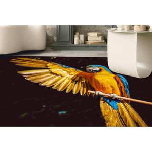 พรมลายนกแก้ว: พรมลายสัตว์กันลื่น พรมพิมพ์ลาย พรมขนนุ่ม - Product Image 1