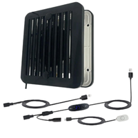 Thermostat intelligent 80mm Ventilateur de ventilation USB RV avec contrôle PWM à 10 vitesses Affichage de la température à faible bruit pour ferme et industrie