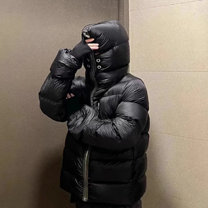 Customized <b>Canvas</b> Puffer <b>Jacket</b> with Your Logo and Design Hooded High Street Style - Product Image 3