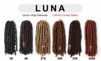 Luna locs prix de gros 18 pouces bae locs dreadlocks fibre basse température de qualité supérieure LUNA locs extensions de cheveux synthétiques au crochet