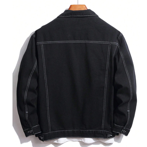 Wholesale Custom Men's High Quality Winter <b>Denim</b> <b>Jackets</b> 100% Cotton Waterproof Windproof Fashion Design <b>with</b> Logo Canvas Fabric - Product Image 3