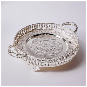 Aluminium et acier inoxydable Design personnalisé Plateaux de service de mariage modernes et écologiques pour le Ramadan Faits à la main Vaisselle de qualité supérieure - Product Image 1