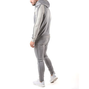 Ensemble de vêtements d'automne pour hommes, sweat-shirt à capuche uni, survêtement, survêtement deux pièces, hiver 100 polyester - Product Image 3