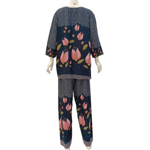 Ropa de dormir de manga larga modesta y elegante para mujer, nuevos pijamas de Moda de Primavera con pantalones cómodos de Material transpirable, de talla grande - Product Image 3